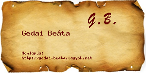 Gedai Beáta névjegykártya